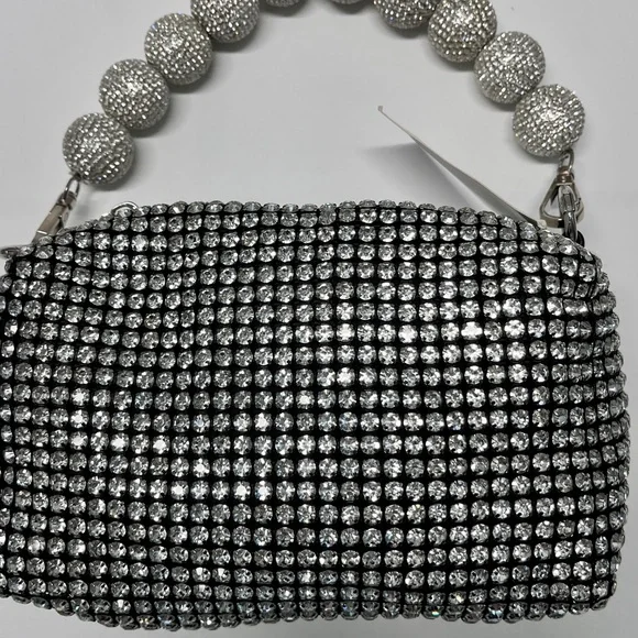 Urban Expressions Rhinestone Embellished Silver Bag NWT - Picture 4 of 13
